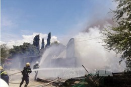 Nhà máy chế biến bã mía ở Ninh Thuận bị lửa thiêu rụi